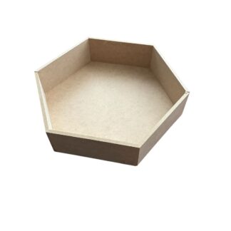 Caja Exagonal de Madera Diámetro 27 Centímetros