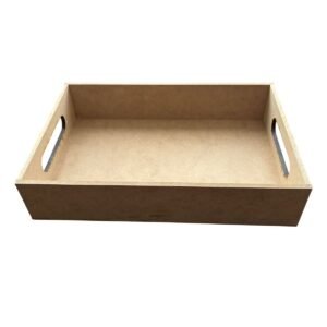 Caja Rectangular con Agarradera de Madera 30X20X6 Centímetros