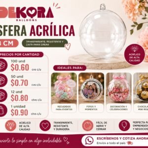 Esfera de Acrílico de 8 Centímetros X 100 Esferas