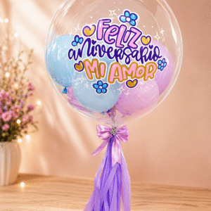 Globo Burbuja Personalizado Lila con Globos R20