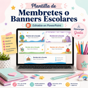 Plantilla de Membretes o Banners Escolares